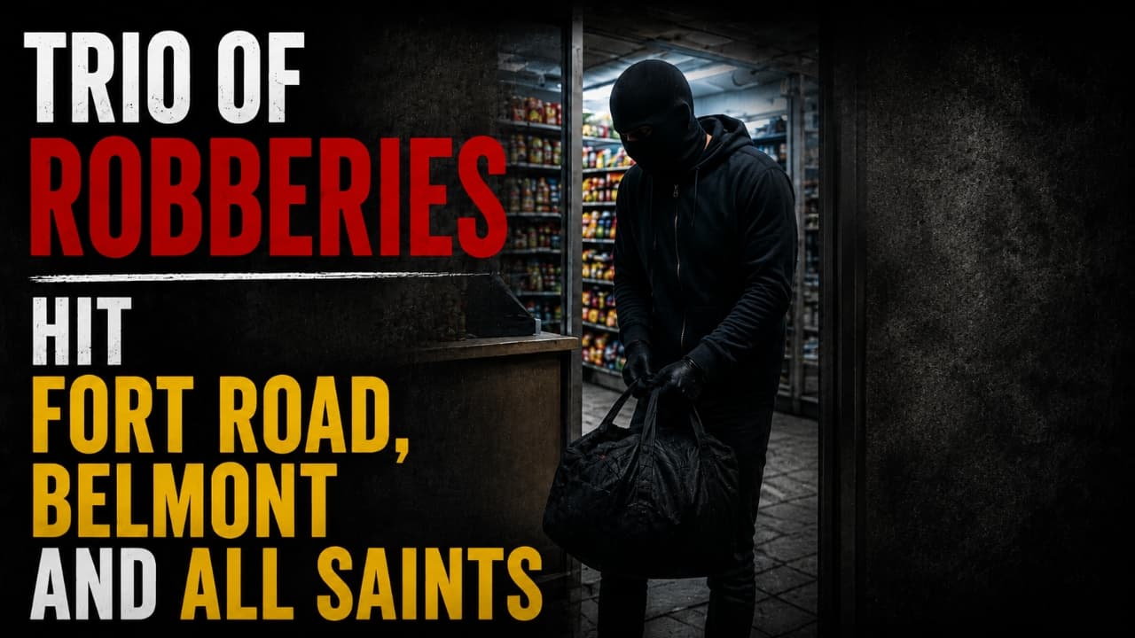 robberies hit fort road, belmont, all saints
