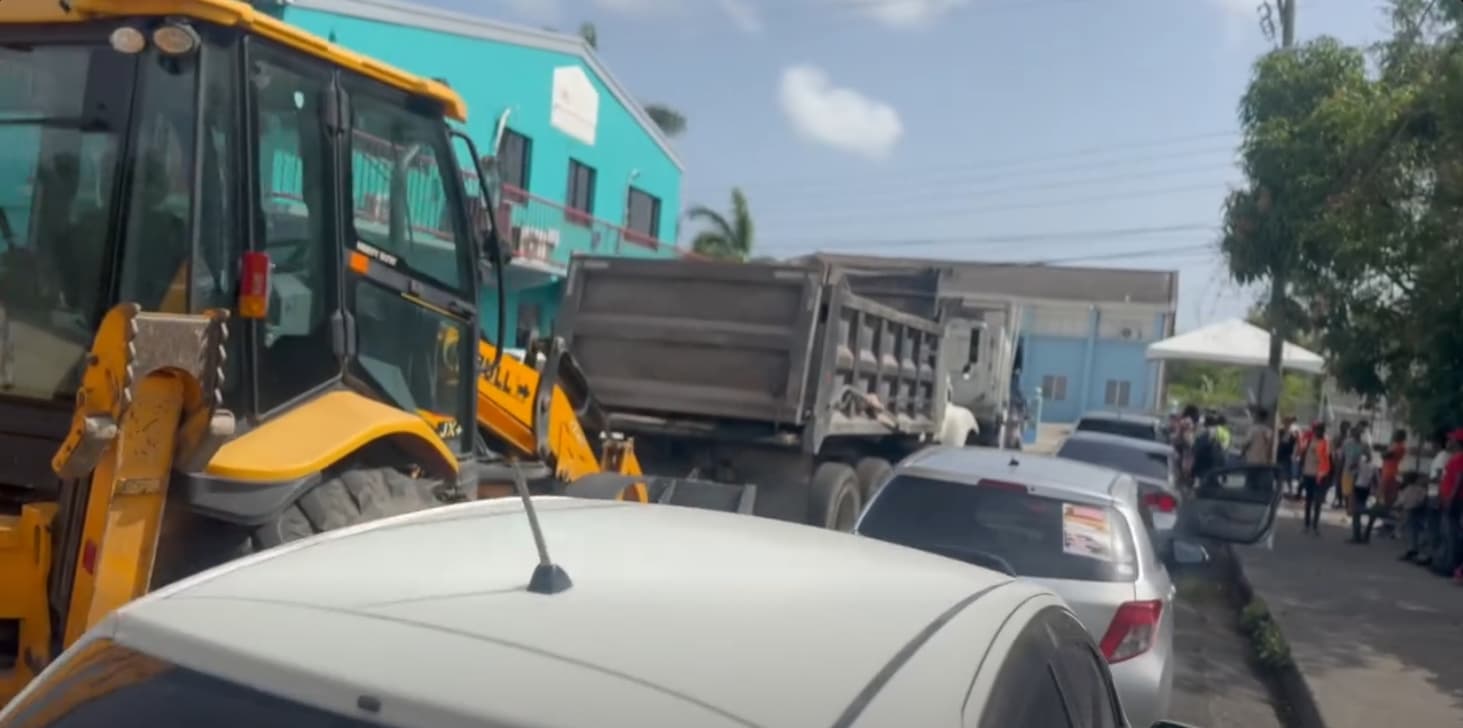 road block protest at public works