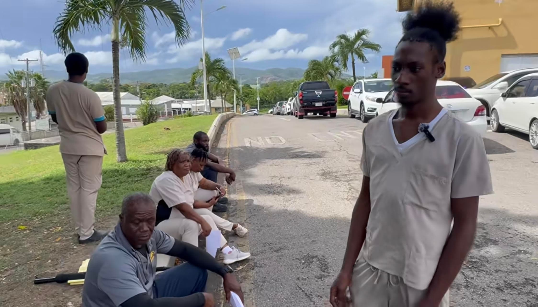 Hospital laundry workers protest
