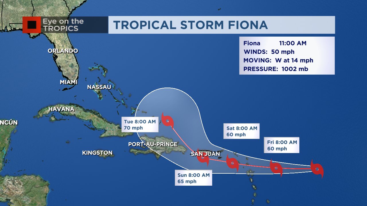 Tropical Storm Warning Now In Effect For Antigua And Barbuda With Fiona Expected To Cross 3130